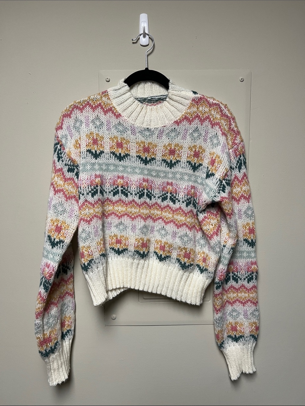 Fun floral pattern sweater